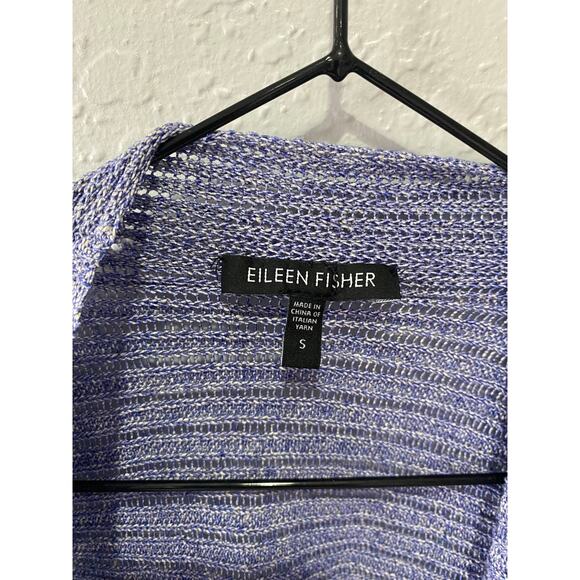 Eileen Fisher Iris Ribbed Linen Cord Sheen Shawl Collar Cardigan Size S - Picture 4 of 6